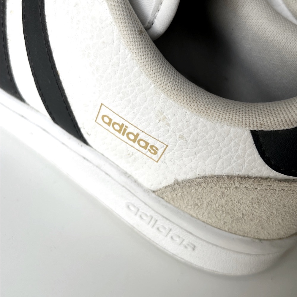 Adidas Grand Court SE Cloud White/Black/Orbit Grey 3 Stripe Leather Suede 11 - Picture 9 of 13